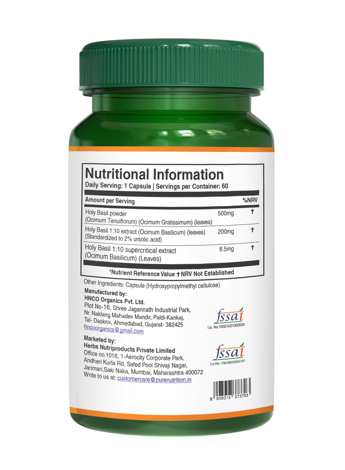 Pure Nutrition Tulsi 708.5 mg – 60 Capsules