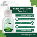 Dr. JPG Organic Panch Tulsi Drops 30ml / Panch Tusli Drops Extract/Natural Imunity Booster. Pack of 2