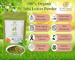 Dr. JPG Organic Tulsi leaf Powder For Immunity, Cough & Could 228g / Ocimum Tenuiflorum/INDIA ORGANIC Certified / 114g Pack of 2
