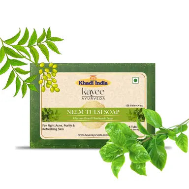 Kayee Ayurveda Neem Tulsi Soap for Men & Women | Herbal Ayurvedic Bathing Soap with Neem & Tulsi | Daily Body Cleansing Soap for Dirt, Sweat & Excess Oil | Fresh, Clean & Refreshed Looking Skin