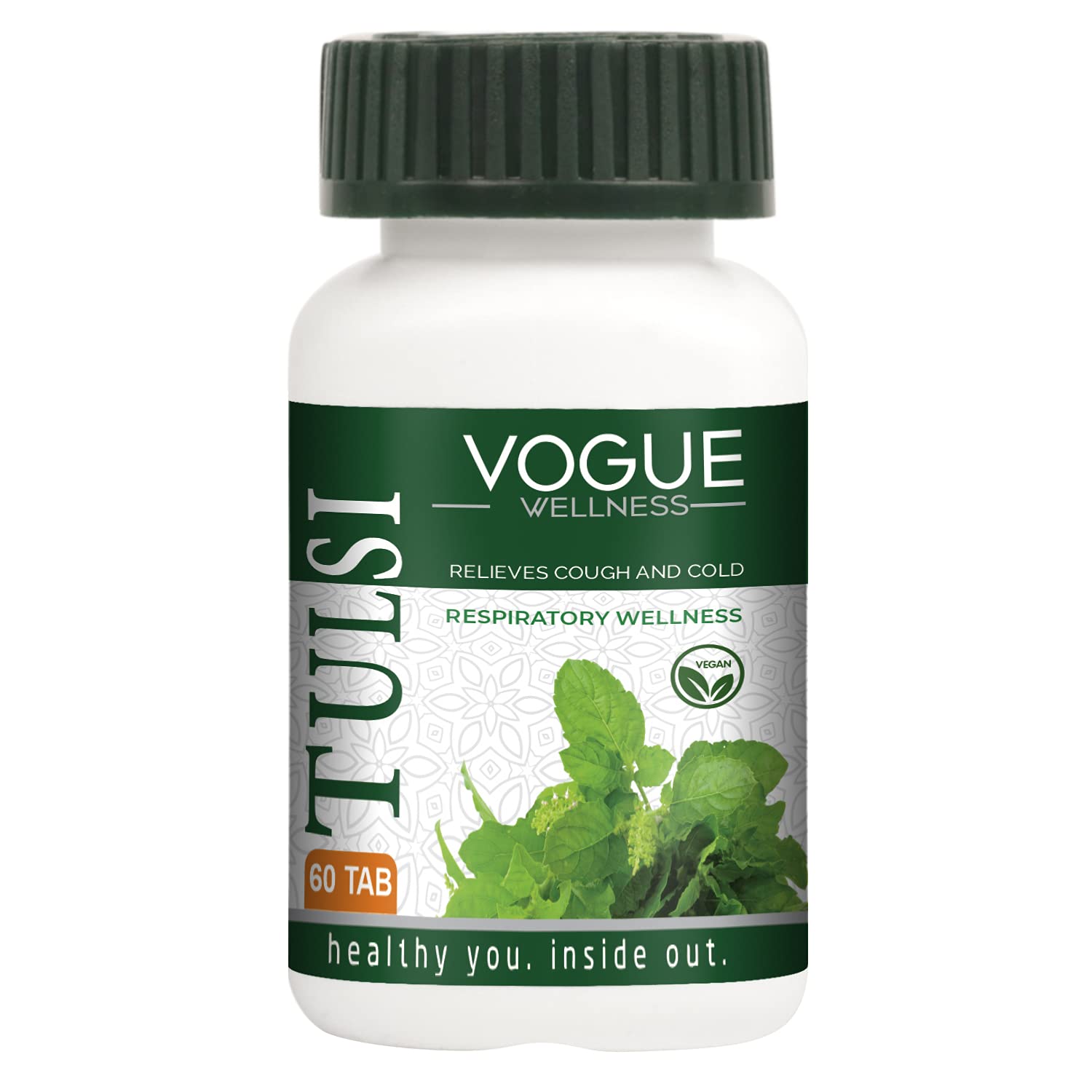Vogue Wellness Tulsi Tablets | Holy Basil (Ocimum Sanctum) Leaf Extract | Ayurvedic Herbal Supplement for Immunity Support, Respiratory Wellness, Antioxidant Protection & Daily Wellness | 60 Vegetarian Tablets