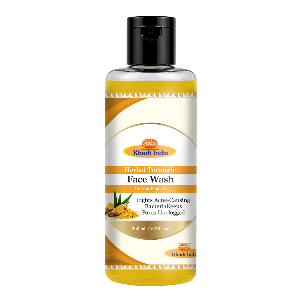Khadi Care Herbal Turmeric Face Wash for Skin Brightening & Acne Control - 210ml