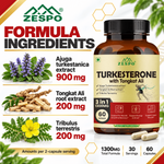 Zespo Turkesterone with Tongkat Ali 1,300 mg - 60 Capsules