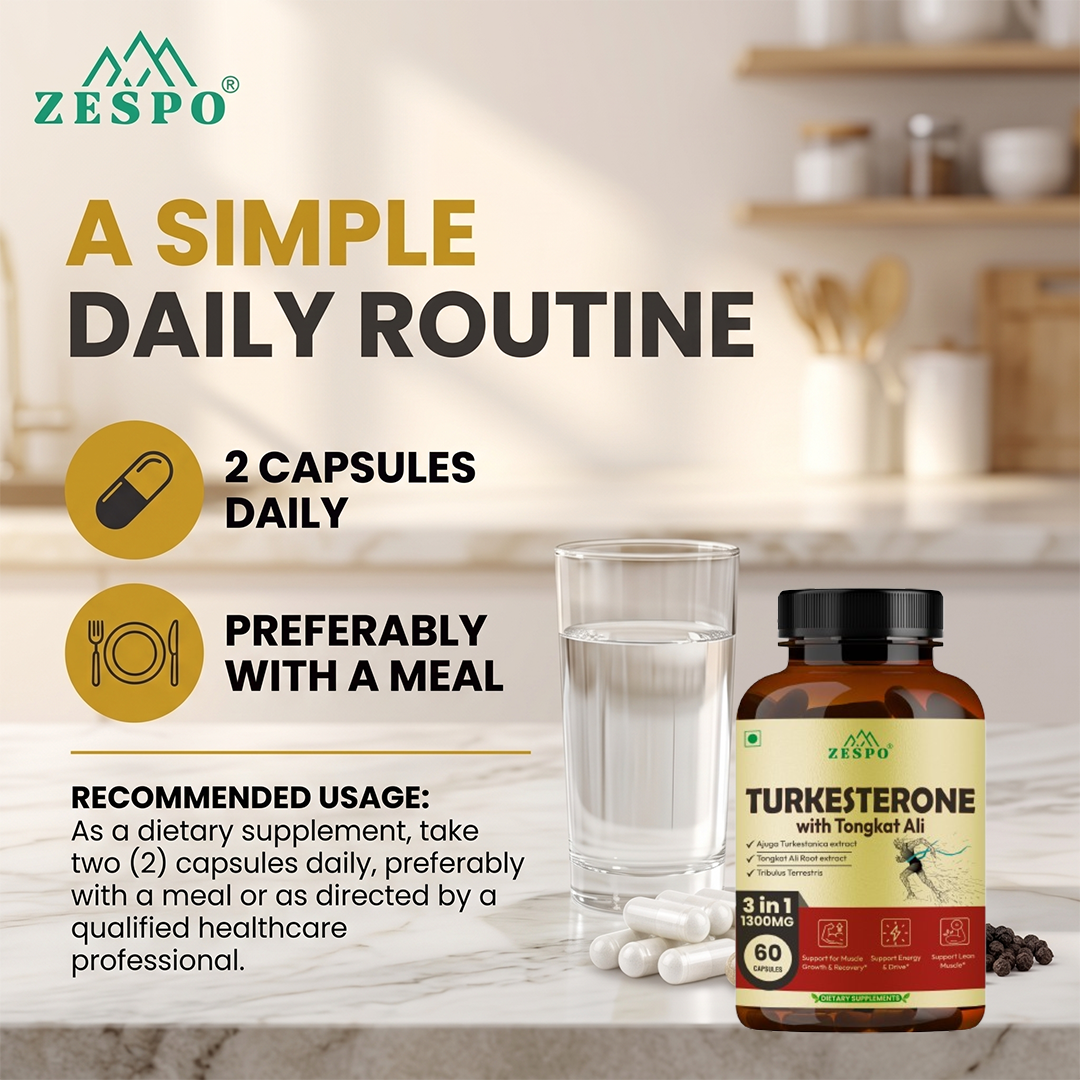 Zespo Turkesterone with Tongkat Ali 1,300 mg - 60 Capsules