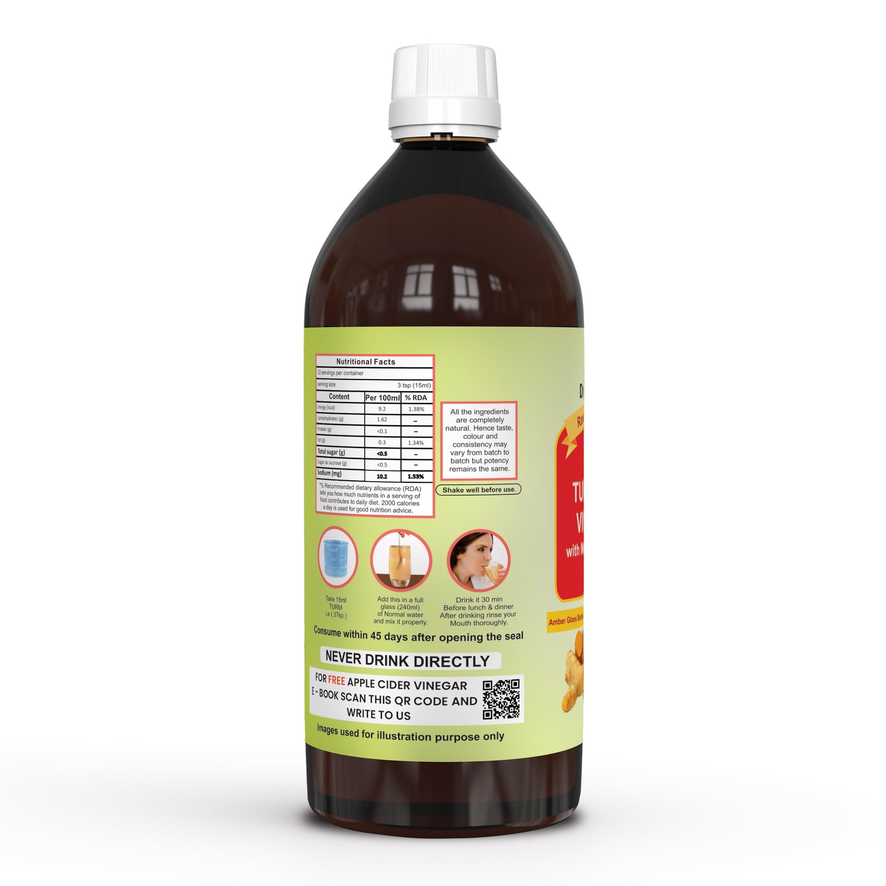 Dr. Patkar's Turmeric Vinegar with Mother - Gut Health & Immunity, 1000ml