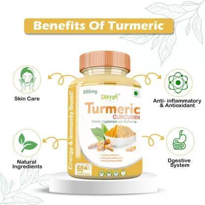 Divya Shree Turmeric Capsule for Even Skin Tone, Provide Anti-Aging Effects, Immunity booster, Ayurvedic Formula  60 Capsule, Jeevan Care Ayurvedic