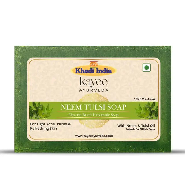 Kayee Ayurveda Neem Tulsi Soap for Men & Women | Herbal Ayurvedic Bathing Soap with Neem & Tulsi | Daily Body Cleansing Soap for Dirt, Sweat & Excess Oil | Fresh, Clean & Refreshed Looking Skin