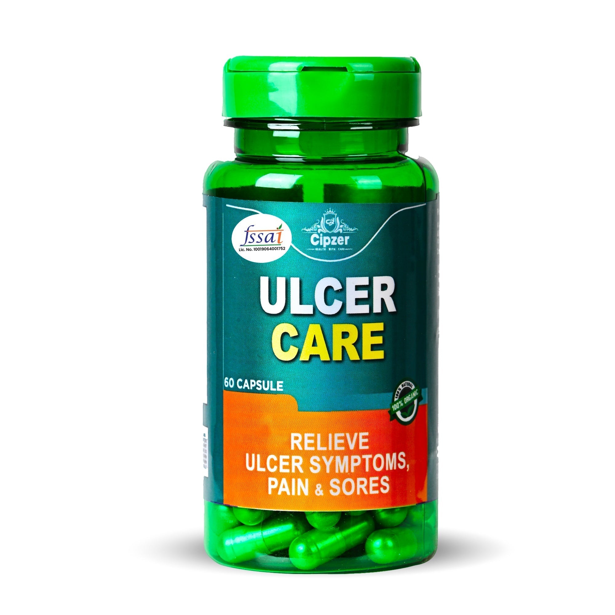 Cipzer Ulcer Care 60 Capsules | Herbal Remedy for Ulcers, Acidity, Gastritis & Complete Digestive Care