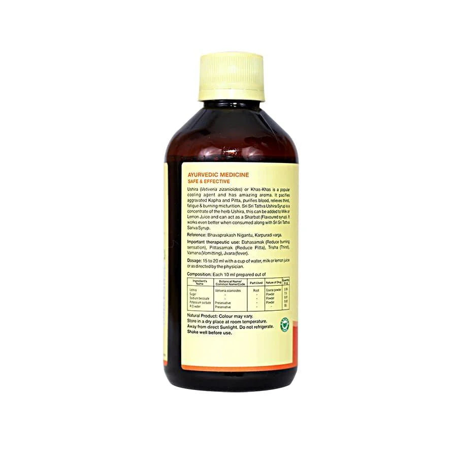 Sri Sri Tattva Ushira Syrup – Refreshing Ayurvedic Cooling Tonic – 200ml