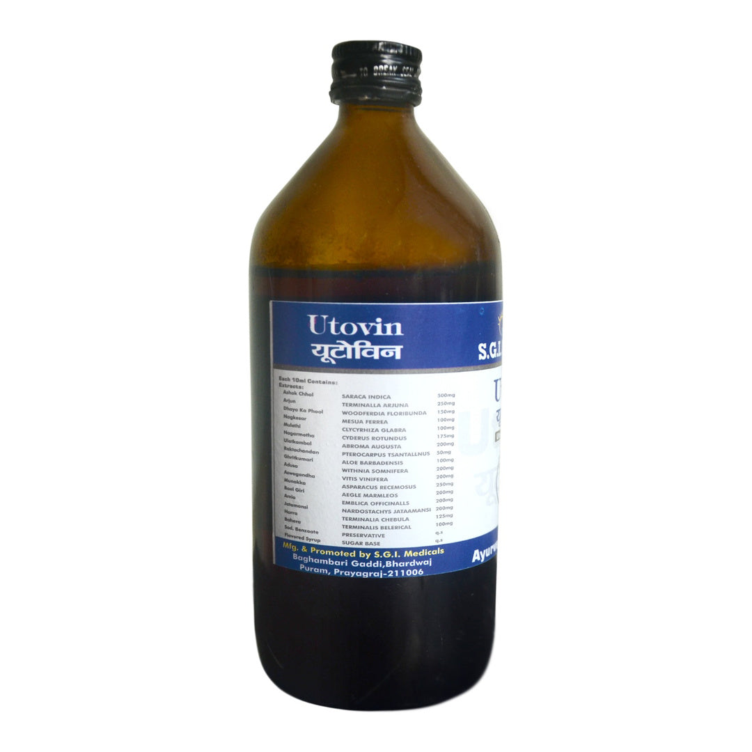 SGI Medicals Utovin (450ml) | Ayurvedic Uterine Tonic & Hormonal Balance Syrup for Menstrual Health & Reproductive Wellness