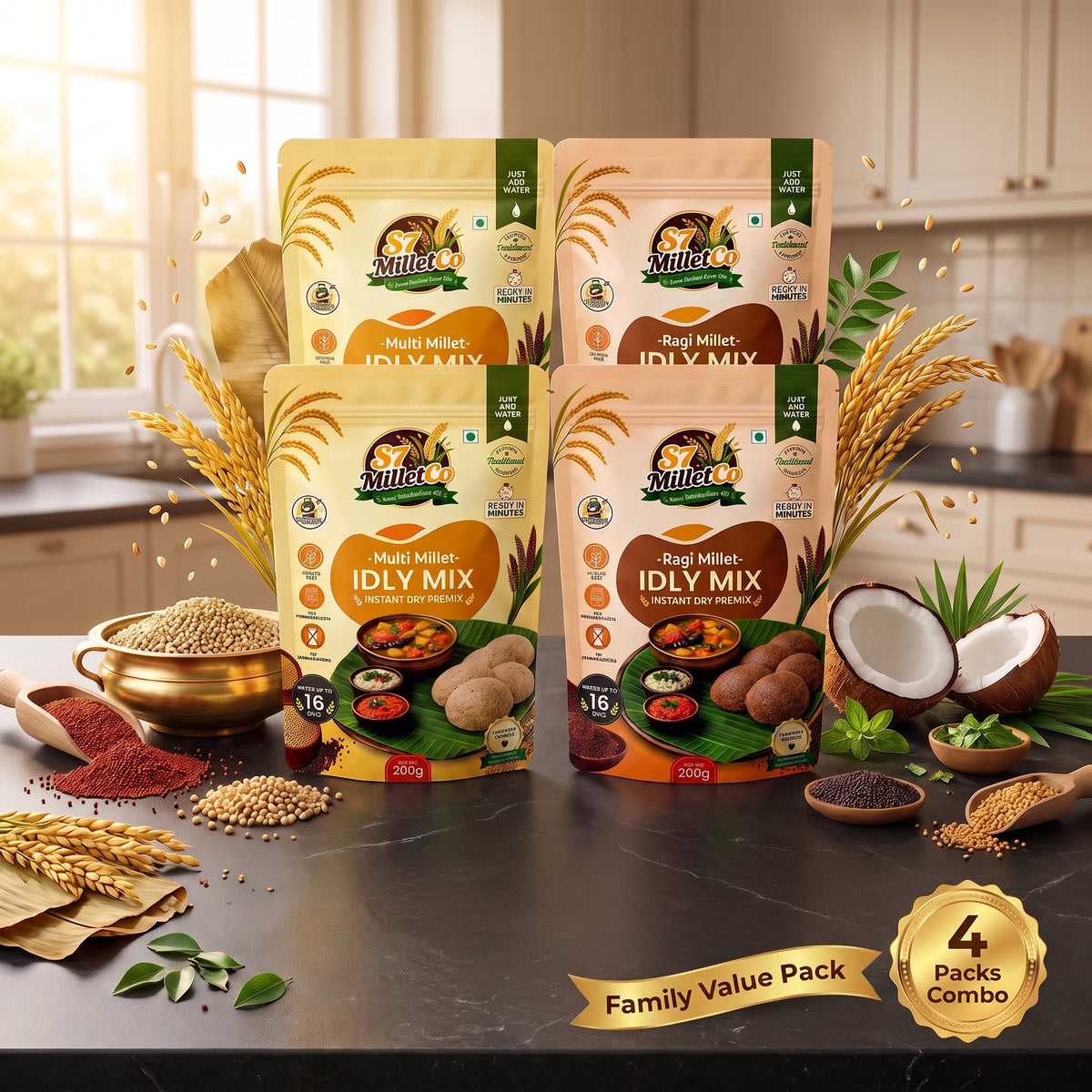 S7 MilletCo Family Value Pack | Just Add Water | 800g