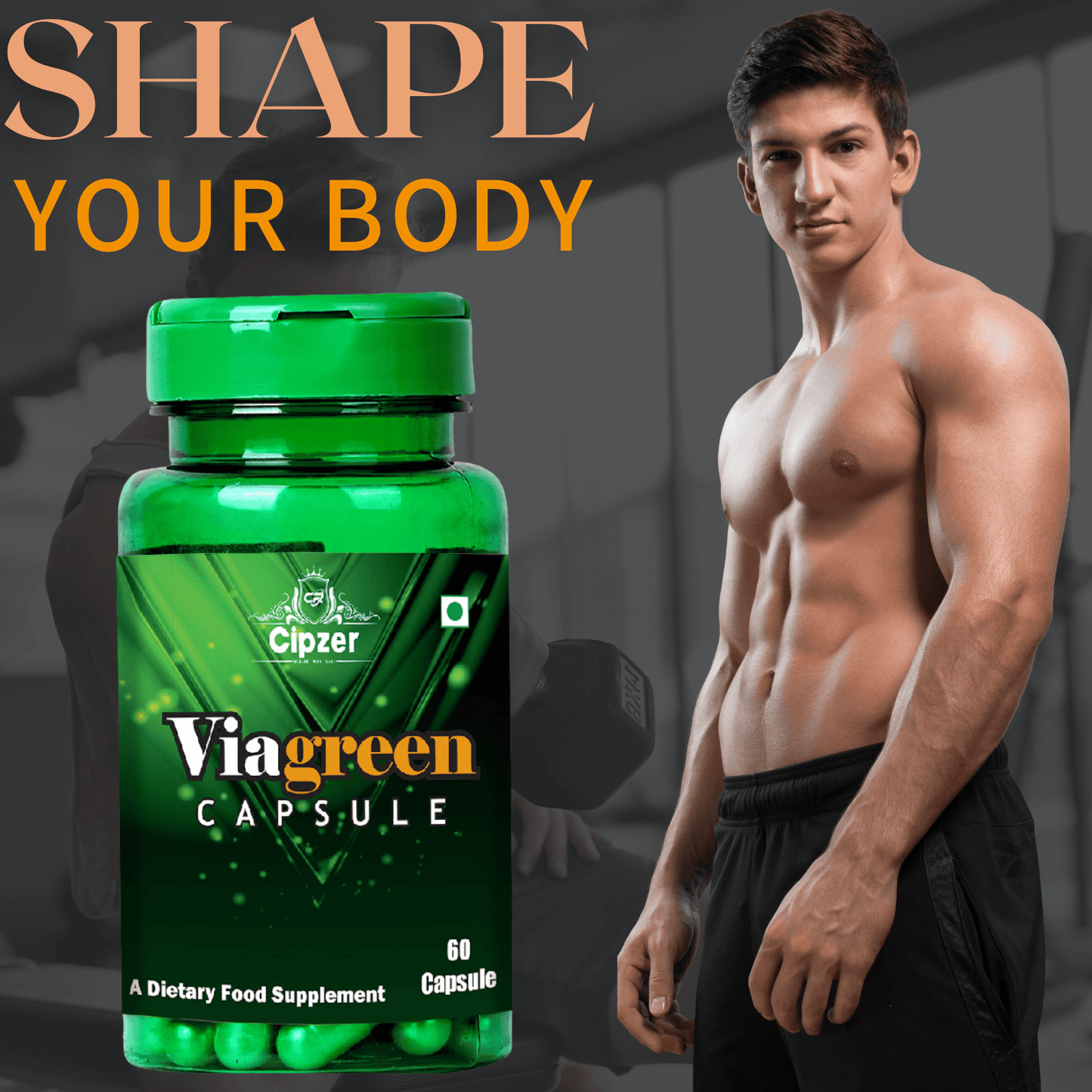 Cipzer Viagreen 60 Capsules | Natural Male Performance Booster for Size, Timing, Stamina & Strength