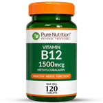 Pure Nutrition Vitamin B12 1500mcg Methylcobalamin – 120 Veg Tablets for Energy, Nerve & Red Blood Cell Support