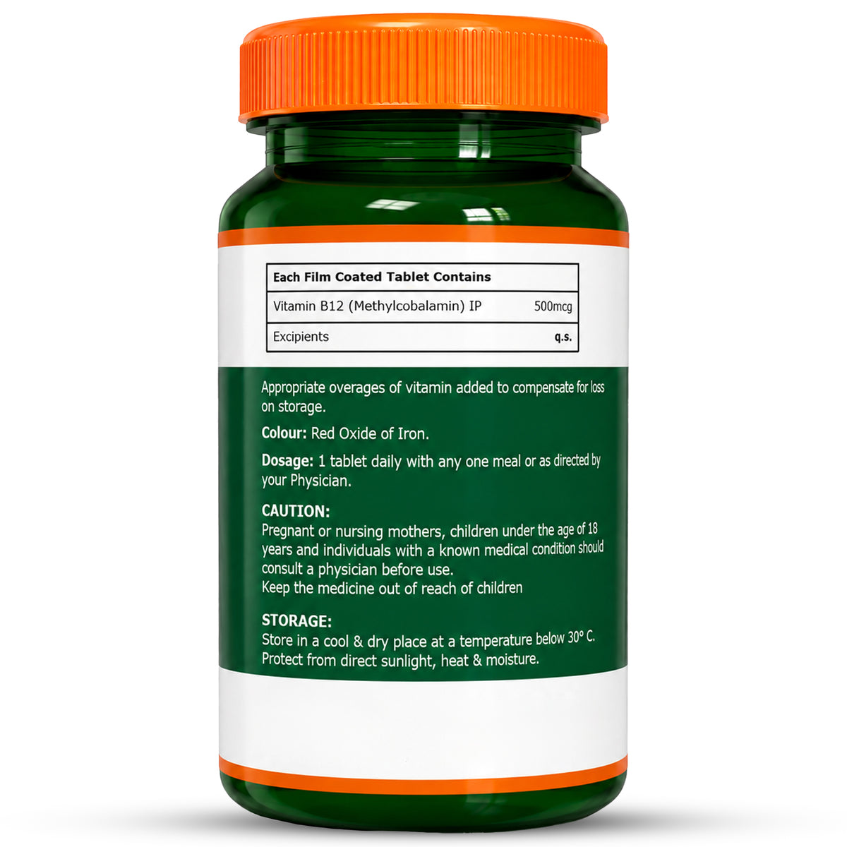 Pure Nutrition Methylcobalamin 500mcg Vitamin B12 (120 Tablets)