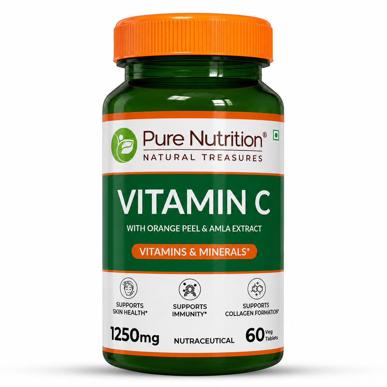 Pure Nutrition Vitamin C 1250mg Veg Tablet - 60 Tablets