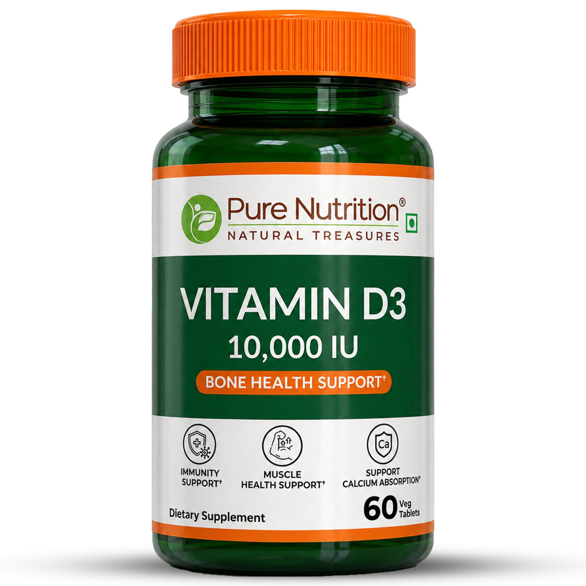 Pure Nutrition Vitamin D3 10,000 IU, 60 Tablets | Bone, Muscle & Immune Health Support