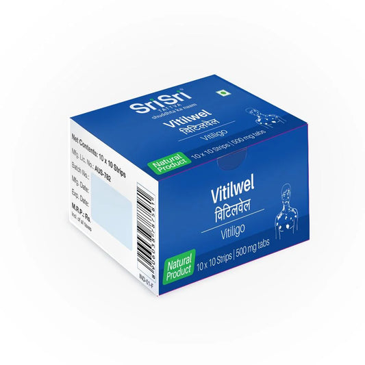 Sri Sri Tattva Vitilwel Vitiligo 500mg Tabs - For Repigmentation of Skin - Hypopigmentation