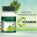 Vogue Wellness Amla Tablets | Indian Gooseberry Extract with Natural Vitamin C & Antioxidants | Supports Immunity, Skin, Hair & Digestive Wellness | Daily Herbal Supplement | 60 Vegetarian Tablets