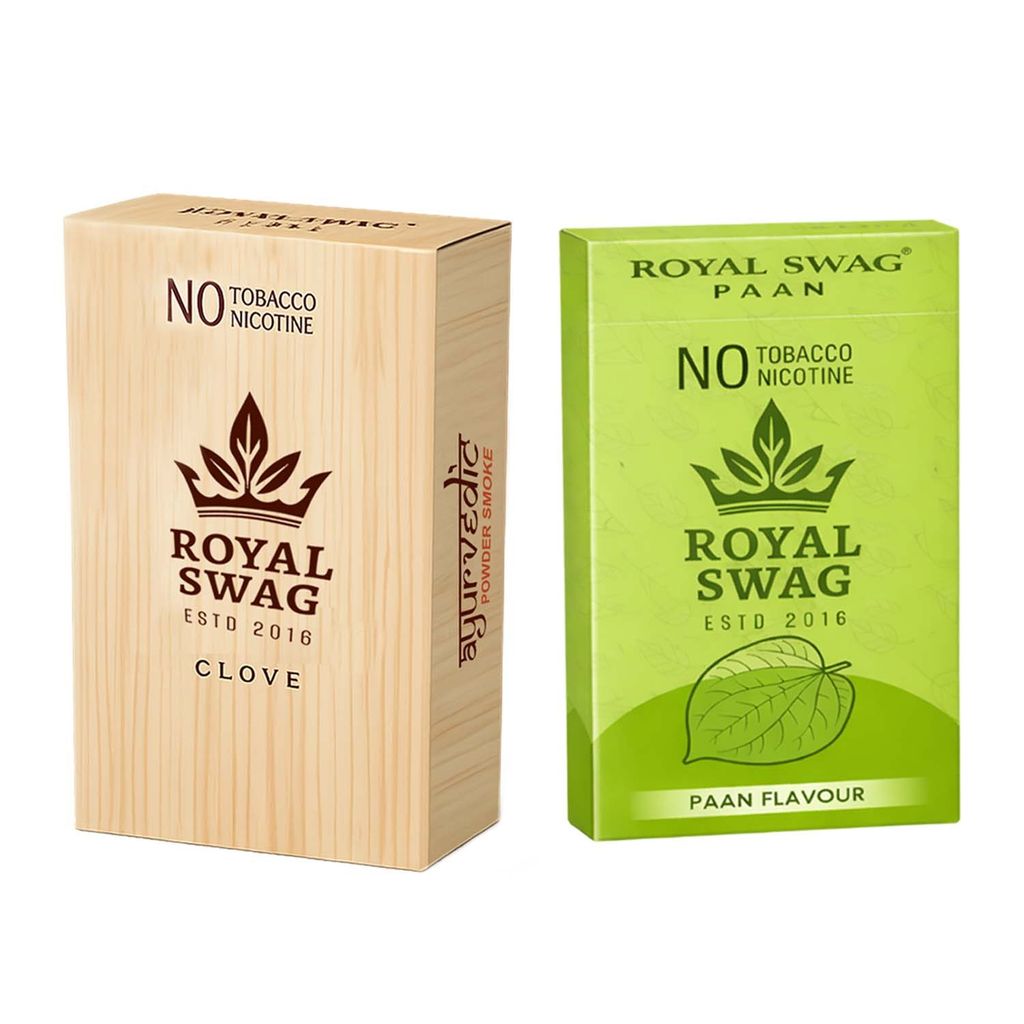 Royal Swag Herbal Cigarettes Paan & Clove Flavour - Tobacco Free (10 Sticks - 2 Pack)