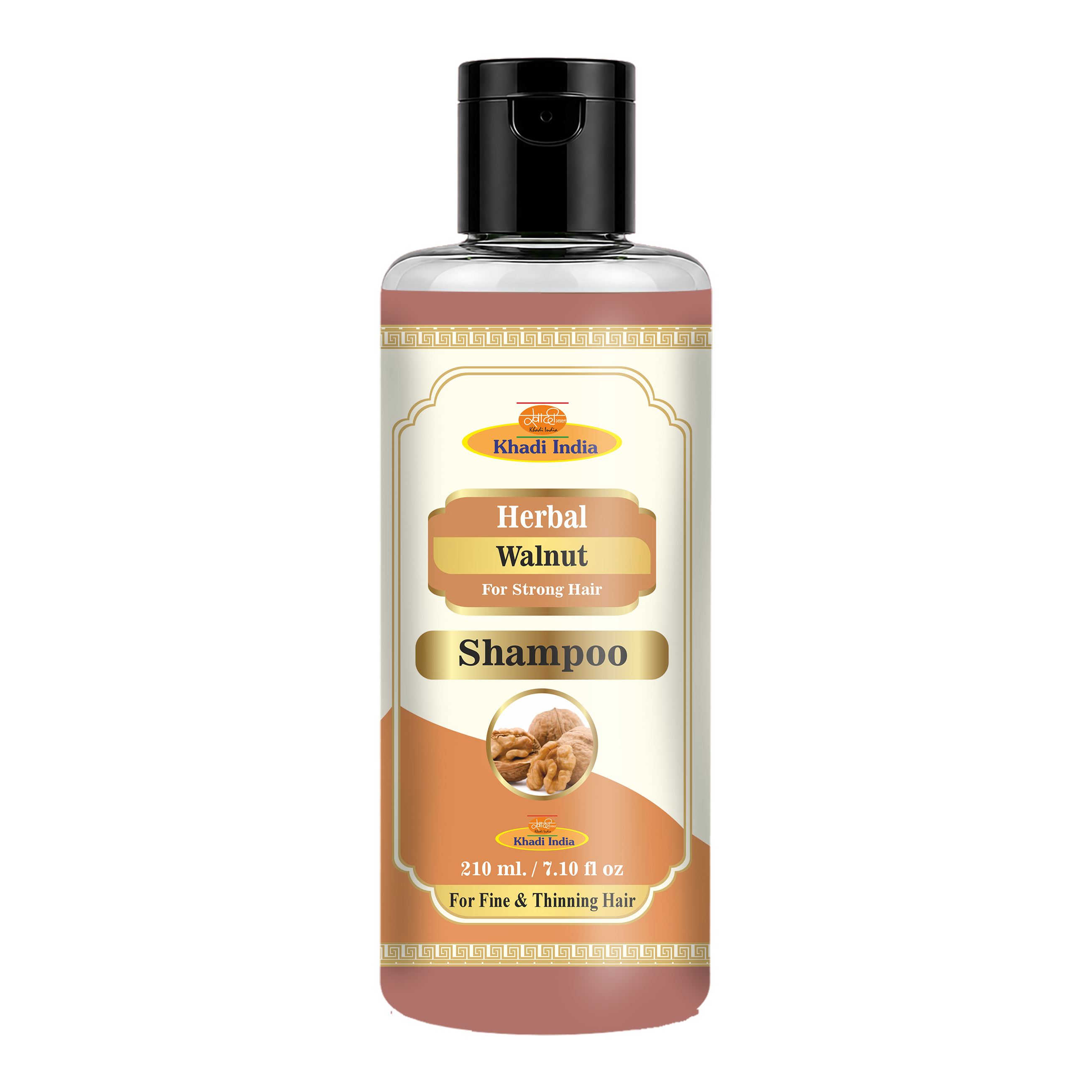 Khadi Care Herbal Walnut Shampoo for Shiny & Strong Dark Hair - 210ml