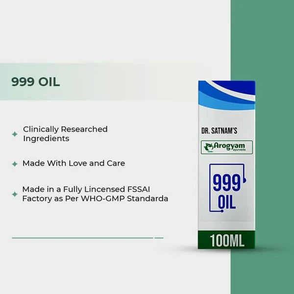 Arogyam 999 Ayurvedic Oil – Herbal Skin Care Oil for Psoriasis, Skin Allergy, Itching & Irritated Skin – 100ml