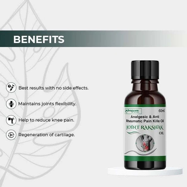 Arogyam Joint Rakshak Oil – Ayurvedic Joint & Muscle Massage Oil for Pain, Stiffness & Mobility Support – 60ml