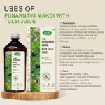Swadeshi Ayurved Punarnava Makoi with Tulsi Juice 500 ml for Body Detox & Daily Wellness.