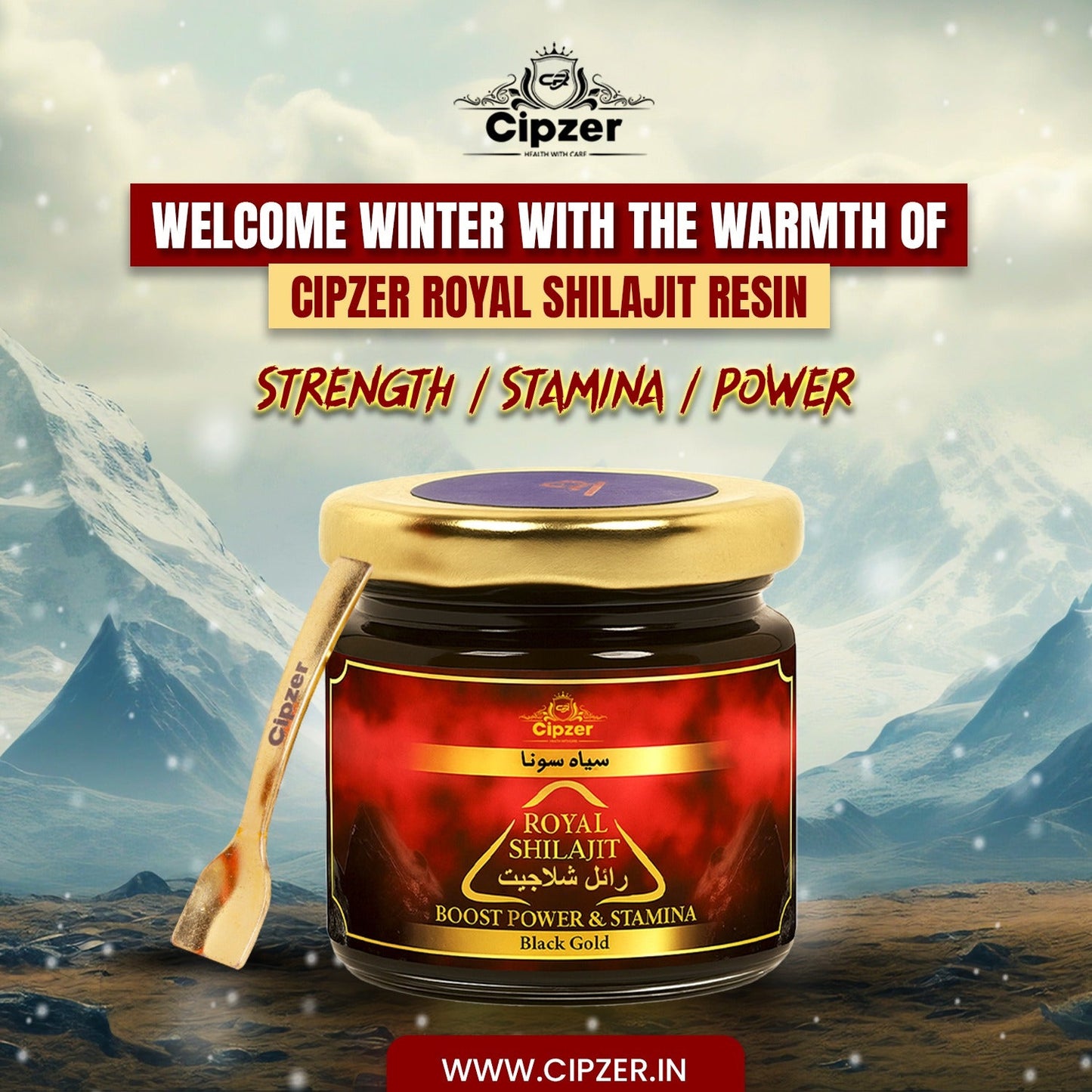 Cipzer Royal Shilajit 20 G | Pure Himalayan Shilajit Resin for Stamina, Strength, Energy & Vitality