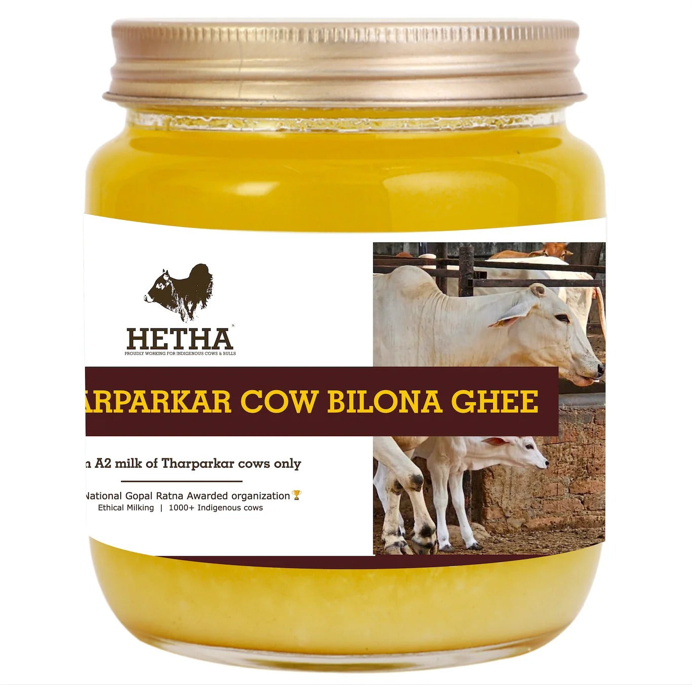 Hetha Tharparkar Cow A2 cultured Bilona Ghee / A2 Ghee - 500ml
