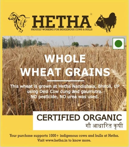 Hetha Whole Wheat Grains - Certified Organic by ECOCERT - 2kg