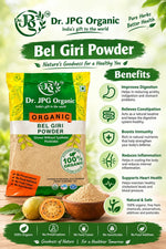 DR. JPG Organic Bel Giri Powder (200g) | Pure Bael Fruit / Wood Apple / Bilva Fruit Powder | 100% Certified Organic