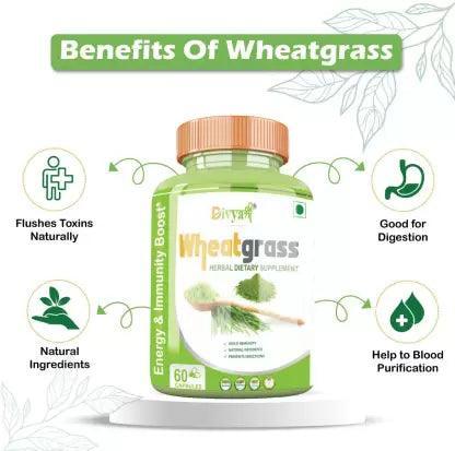 Divya Shree Wheatgrass Capsule Natural Supplement, Pure & Unprocessed Made Using Premium Ingredients, Helpful in losing weight 60 Capsule, Jeevan Care Ayurveda