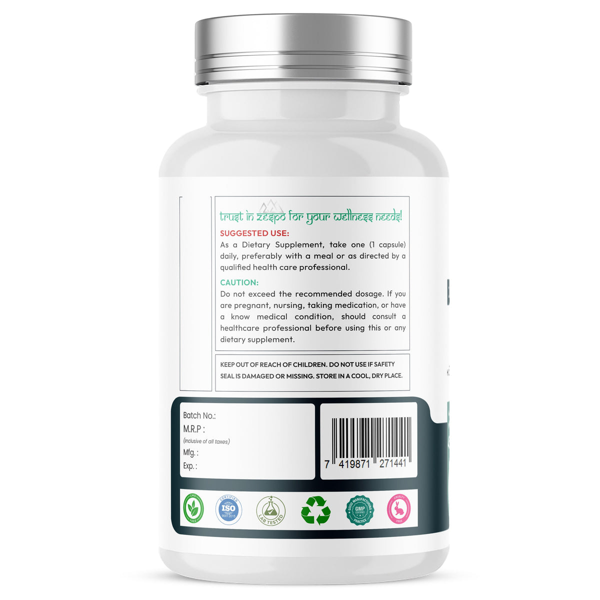 Zespo Benfotiamine 3-in-1 Formula 450 mg | Benfotiamine 300 mg + Alpha Lipoic Acid + L-Leucine | Nerve Health & Energy Support | 60 Capsules