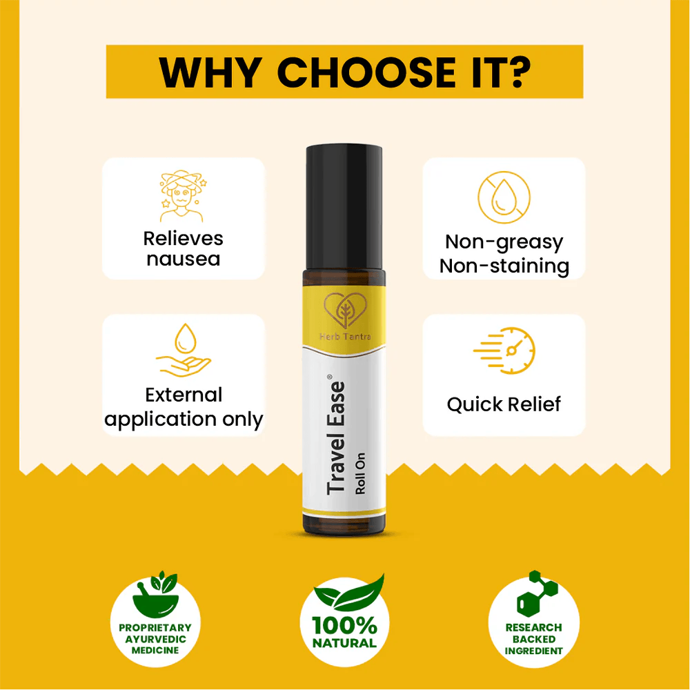 Herb Tantra Travel Ease Roll On for Motion Sickness (9 ml)