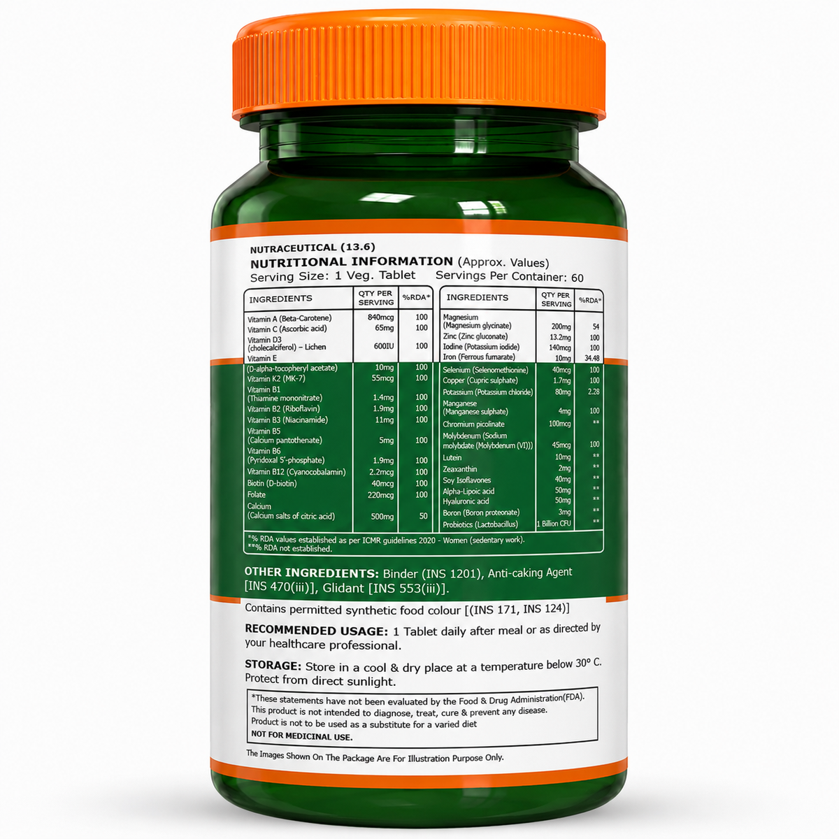 Pure Nutrition Women’s Multivitamin 50+ 60 Tablets | Daily Vitamins & Minerals for Women