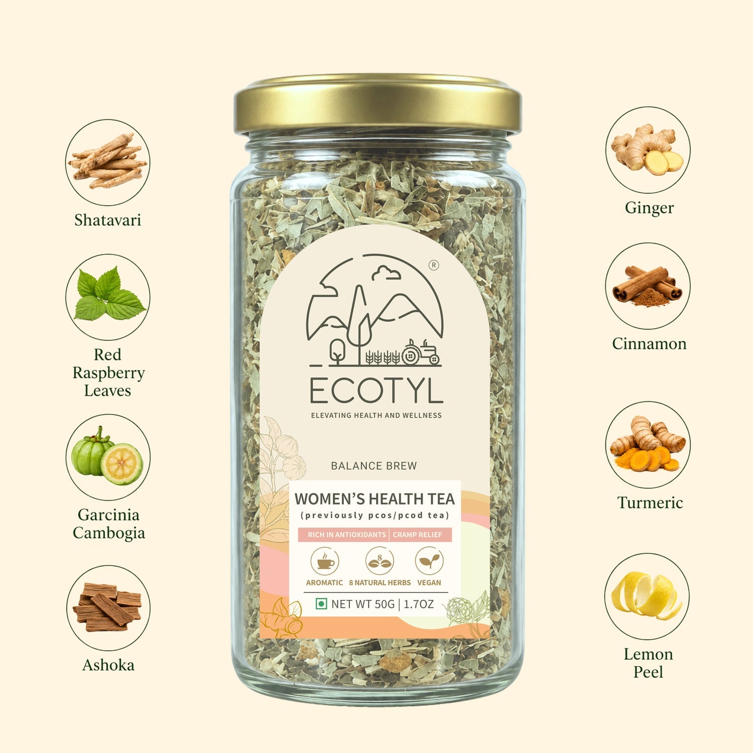 Ecotyl Women's Health Tea | Hormonal Balance | Herbal Tea | 50g