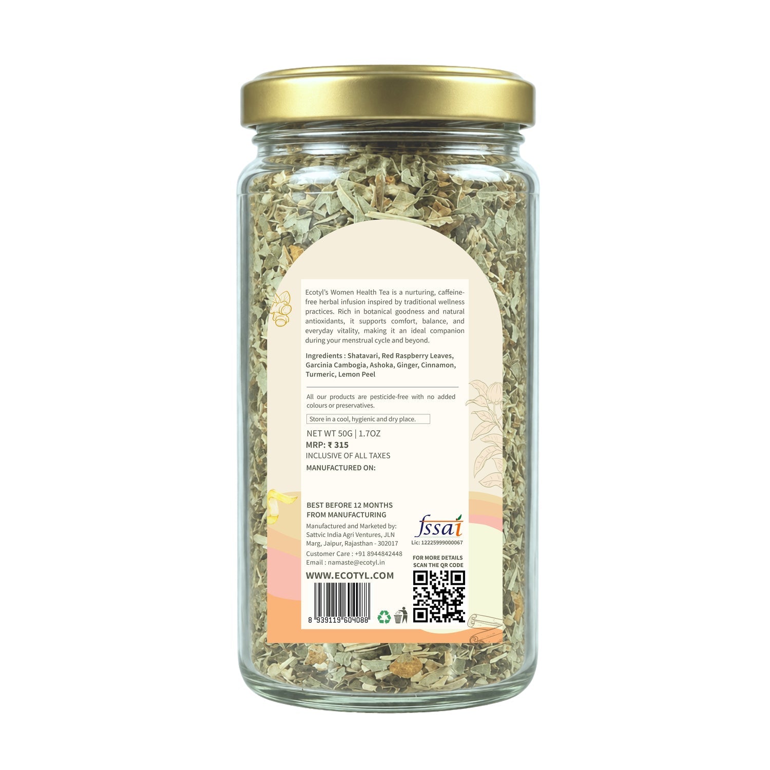 Ecotyl Women's Health Tea | Hormonal Balance | Herbal Tea | 50g