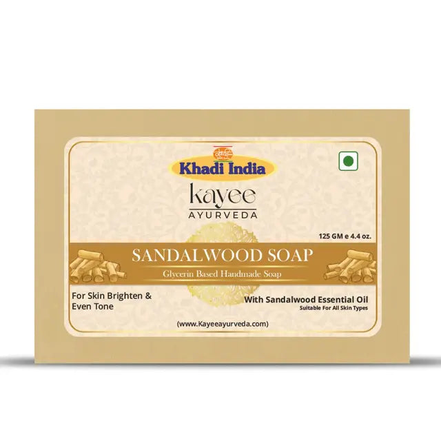 Kayee Ayurveda Sandalwood Soap for Men & Women | Chandan Herbal Bathing Soap | Traditional Sandalwood Bath Soap for Daily Cleansing | Helps Remove Dirt, Sweat & Excess Oil | Fresh, Clean & Smooth Looking Skin