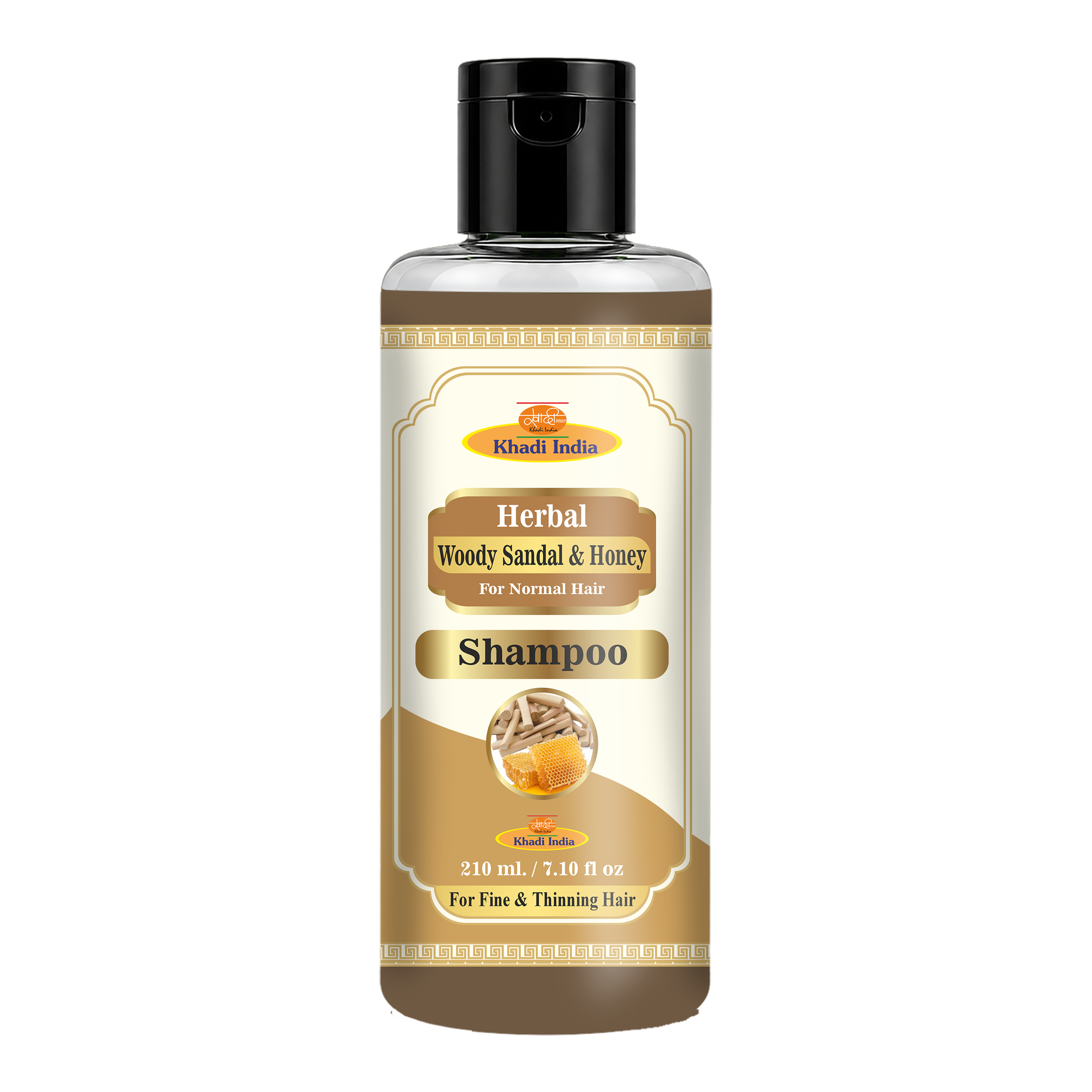 Khadi Care Herbal Woody Sandal & Honey Shampoo for Dry & Damaged Hair - 210ml