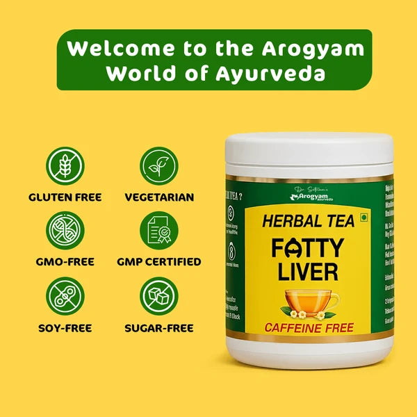 Arogyam Fatty Liver Tablets & Herbal Tea Combo – Ayurvedic Liver & Digestive Wellness Support – 60 Tablets + Herbal Tea