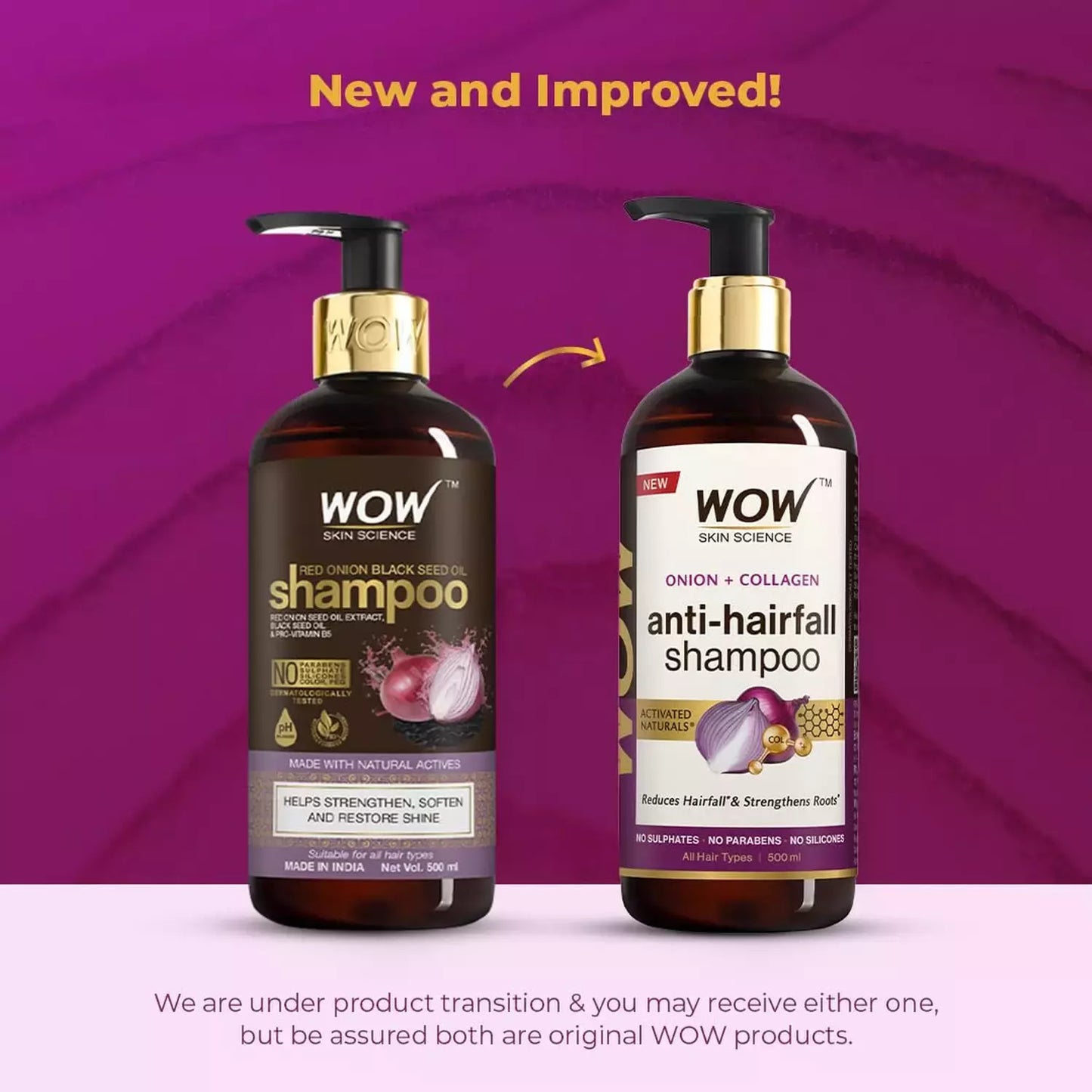 Wow Skin Science Red Onion Black Seed Oil Shampoo - 500ml