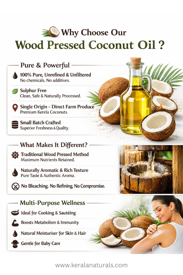 Pure Raw Coconut Oil From Kerala ( Pure & Unrefined ) – 200ml