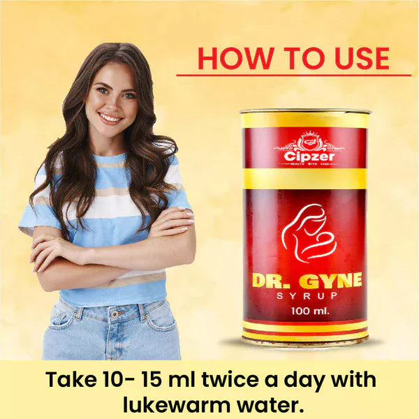Cipzer Dr. Gyne Syrup - 100ml | Herbal Uterine Tonic for Women’s Health, Menstrual & Hormonal Balance
