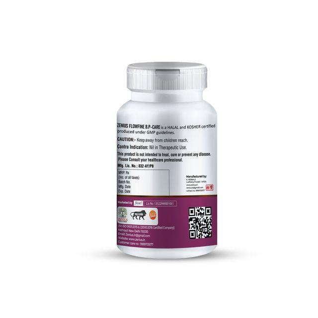 Zenius flowfine bp Capsules - Bp Control Medicine for Blood Pressure and Cardiac Health - 60 Capsules