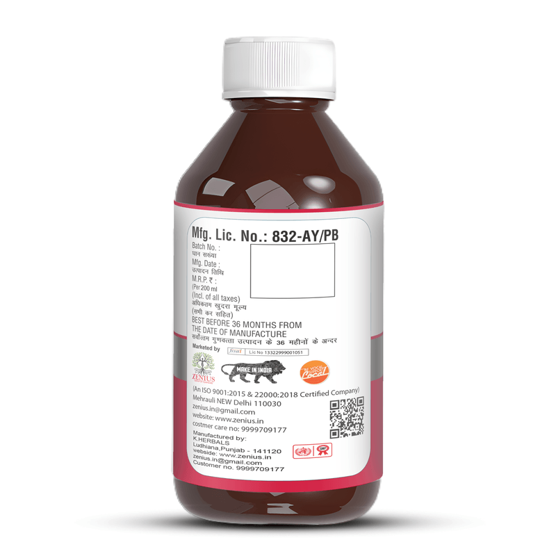 Zenius Blood Purifier Syrup - Detoxifying Syrup for Healthy Skin, Clear Blood, and Overall Detox Support - 200ml Syrup