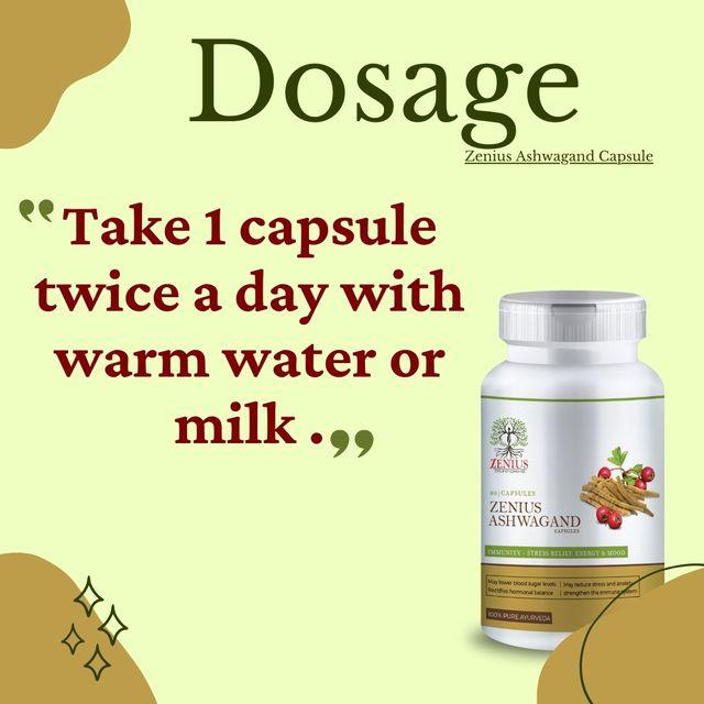 Zenius Ashwagand Capsules - Ashwagandha Capsules for Immunity and General Wellness - 60 Capsules