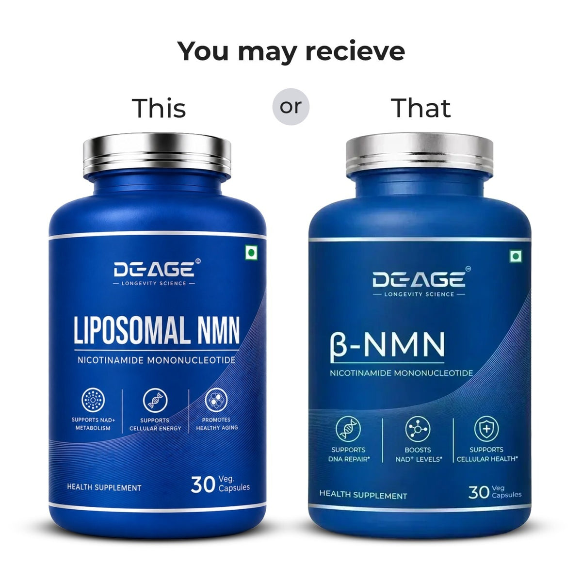 De-Age Beta NMN 30 Capsules | Cellular Energy & Healthy Aging Support Supplement