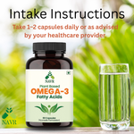 NAVR Plant Based Omega-3 Fatty Acids 500mg - Vegan Algae Oil - 60 Capsules