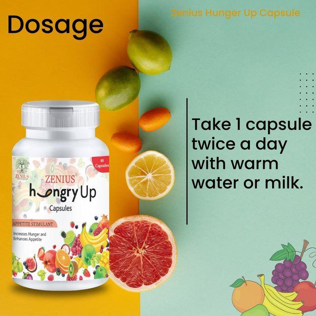 Zenius Hunger up Capsules - for Appetite and Digestive Health Improvement - 60 Capsules