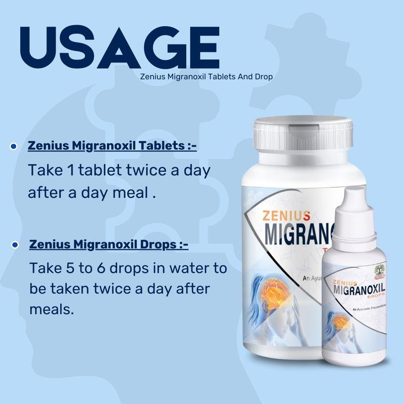 Zenius Migranoxil Tablets And Drops - Migraine Medicine for Migraine and Headache Relief -